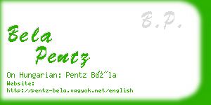 bela pentz business card